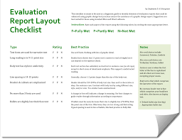 Evaluation Report Layout Checklist Report Layout Evaluation Dissertation