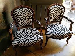 Antique Beautiful Zebra Accent Chairs Pair Of 2 Chair Reupholster Chair Accent Chairs