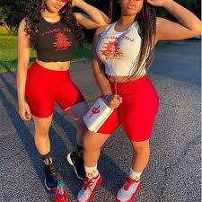 If you have perfected the simple plain black and white bike shorts outfits, now it is your turn to go for something bolder. Red Biker Shorts Outfit Off 65 Online Shopping Site For Fashion Lifestyle