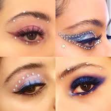 All The Euphoria Makeup Looks From Season One What They Mean Rhinestone Makeup Bold Makeup Looks Bold Makeup