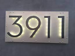 Led 8 Modern Bronze Backlit Address Numbers House Numbers Diy Led House Numbers House Numbers