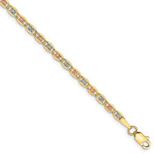 The answer is 2 3 / 4 inches equals 69.85. Jewelryweb 14k 2 75mm Tri Color Pave Valentino Chain Bracelet 7 Inch