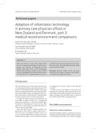 Pdf Adoption Of Information Technology In Primary Care