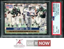 1990 Nfl Pro Set 🔥 Emmitt Smith Dallas Cowboys 1St Round Draft Rookie Card  🏈 | Ebay