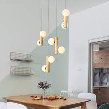 Nordic Modern Simple Pendant Light Solid Wood Magic Bean Lighting Living Room Dining Room Y2468 Living Dining Room Living Room Lighting Living Room Table