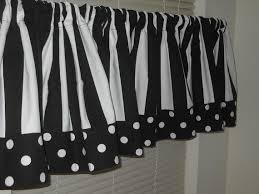Black And White Striped Valance Curtains Black And White Stripe And Polka Dot One Valance Curtain White Kitchen Curtains Black Curtains Curtains