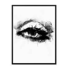 Poster in deutschland gedruckt und sicher verpackt. Design Poster Auge 30x40 Cm Schwarz Weiss Aquarell Frauenauge Photolini Bilderrahmen Fotowande Poster Und Geschenke