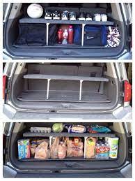 15 Genius Tricks For Keeping Your Car Clean Car Trunk Organization Car Camping Suv Organizers