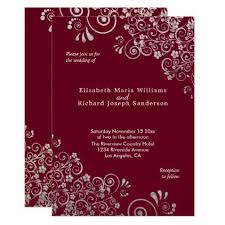 Elegant Burgundy Silver Gray Swirls Wedding Invitation Zazzle Com Burgundy Wedding Invitations Stylish Wedding Invitation Wedding Invitations