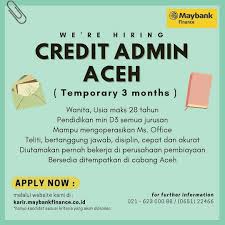 Update berita lowongan kerja terbaru. Lowongan Kerja Maybank Finance Karir Aceh Aceh Februari 2021 Karer Id