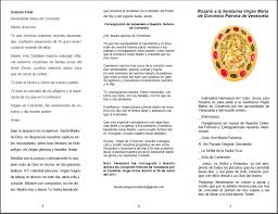 Los misterios gloriosos son parte de la oración católica del rosario, en concreto la última de las cuatro series de cinco misterios. Santo Rosario Virgen De Coromoto Patrona De Venezuela