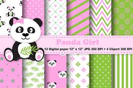 Trendy floral pattern hot pink and black monogram luggage tag. Panda Digital Paper Panda Girl Background Animals Pattern By Cosmosfineart Thehungryjpeg Com