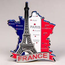 Metal Fridge Magnet France Map Of France And Eiffel Tower Chrome Plating And Enamel Fridge Magnets France Map Eiffel Tower