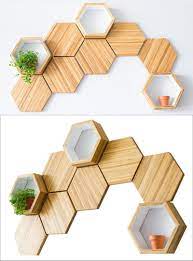 Recycled Chopsticks Are Turned Into These Honeycomb Shelves And Wall Tiles Honeycomb Shelves Wood Wall Decor Handmade Home