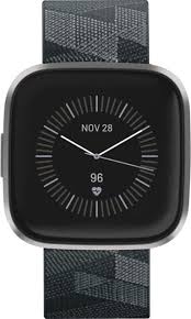 Fitbit Versa 2 Special Edition Iron Mist With Charcoal Woven Jacquard Band Fb507gygy Best Buy