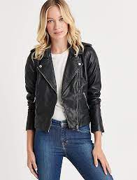Find Core Moto And More Women S Jackets Outerwear At Lucky Brand Free Shipping On Orders Over 75 Leather Jacket Leather Jacket Black Leather Jackets Women
