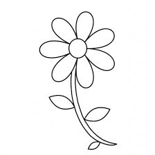 Hibiscus Flower Outline Cliparts Co Flower Coloring Pages Flower Outline Easy Coloring Pages