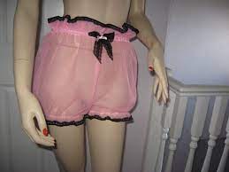 Sheer Nylon high waist Sissy Knickers baby pink black bloomers Pants  feminine | eBay