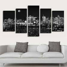 Vinilo decorativo para interruptores o enchufes de un gatito. Cuadro Decorativo Moderno Para Sala De Estar Lienzo De Vista Nocturna De Ciudad En Blanco Y Negro 5 Piezas Pintura Y Caligrafia Aliexpress