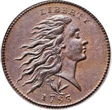 1793 1c Wreath Vine And Bars Ms64 Brown Pcgs Chocolate Brown Surfaces Light Tan Lustre Mint State Wreath Ce American Silver Coins Numismatic Coins Coin Art