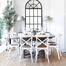 It comes in several color options including natural (pictured), white, black, walnut, and grey. 54 Modern Farmhouse Dining Room Table Ideas Decor And Makeover The Expert Beautiful Ideas Cross Back Dining Chairs Farmhouse Dining Room Dining Room French