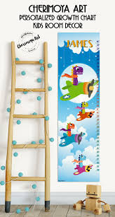 Personalized Growth Chart Dinosaurs Wall Decal Kids Height