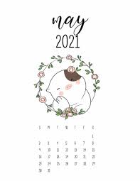 Mother's day 2021 is on sunday, may 9, honoring mothers and grandmothers for their contributions to our families, communities and society. Cute Animals May 2021 Calendar In Floral Frame Cute Calendar Printable Calendar Design Calendar Design