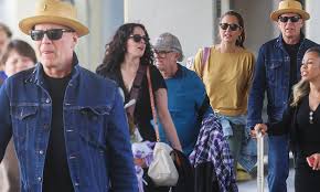 Walter bruce willis (born march 19, 1955 in germany) is an american actor and film producer. Bruce Willis Rocks Double Denim As He Leaves Hawaii With His Wife And Kids Following Idyllic Holiday Daily Mail Online