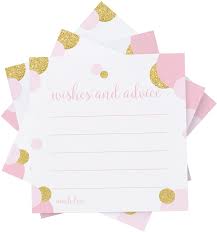 Buy Pink And Gold Advice Cards Pack Of 25 Activity For Girls Baby Shower Bridal Shower Graduation Wishing Well Retirement Engagement Time Capsule Princess Theme Supply 4x4 Size Paper Clever Party Online