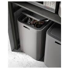 Gigantisk Vuilnisemmer Met Drukdeksel Donkergrijs 60 L Ikea Hidden Trash Can Kitchen Kitchen Trash Cans Trash Can