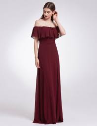 Ever Pretty Long Bridesmaid Dresses Chiffon Off Shoulder Evening Ball Gown 07171 Dresses Chiffon Bridesmaid Vestidos Roupas Madrinha
