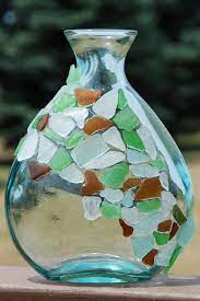 Decorative Sea Glass Craft Diy Ideas Sea Glass Diy Seashell Crafts Glass Crafts Diy