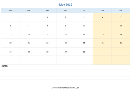 Editable May 2019 Calendar Printable Blank Templates With Notes With Images Calendar Printables Print Calendar June Calendar Printable