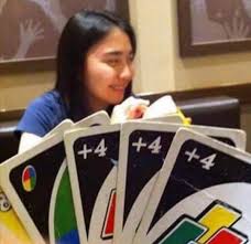 You can end on an action card, however, you can only play one card per turn. Uno Draw 4 Cards Unsuspecting Player Know Your Meme