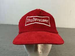 Budweiser Hat 80 S Snap Back Red Corduroy Bud Beer Nwot Mint Red Corduroy Corduroy Hat Hats