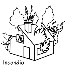 Personaje de dibujos animados de extintor de incendios con el signo. Dibujos De Incendios Para Colorear