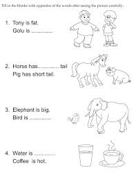 Fill In The Blanks With Opposites Words After Seeing The Picture Carefully Downloa Opposite Words Opposite Words For Kids English Worksheets For Kindergarten