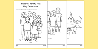 Show your kids a fun way to learn the abcs with alphabet printables they can color. Preparing For First Holy Communion Coloring Sheet