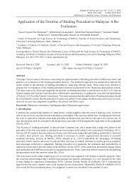 Issues of implementation of the doctrine of judicial precedent in malaysia the application of english law started from the arrival of the british to the malay region 150 years ago through the first charter of justice, which contributed to a pr ofound impact on the malaysian legal system (sulong, 2013). Pdf Application Of The Doctrine Of Binding Precedent In Malaysia A Re Evaluation