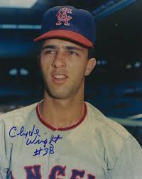 AUTOGRAPHED CLYDE WRIGHT 8x10 California Angels Photo