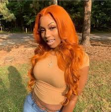 Black hair ranges from relaxed through loosely curled to tight coils and glorious afros. Lm Orange Lace Front 13x6 Full Lace Human Hair Ginger Body Wave Wigs For Black Women