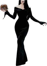 Motica Addams Cosplay Costume Full Sets Black Dresses Long Sleeve Maxi  Party Halloween Outfits for Womens Girls : Amazon.co.uk: Fashion