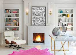 Use a carpet with a geometric design or an abstract or contemporary print. 20 Ways To Decorate Home Office In White