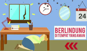 Antisipasi saat gempa bumi, agar tetap aman. Gambar Ilustrasi Gempa Bumi Hilustrasi