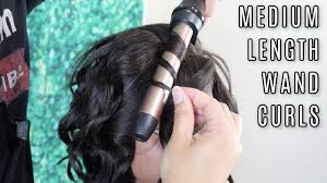 Coarse, curly or thick hair: How To Use A Curling Wand On Medium Length Hair Youtube