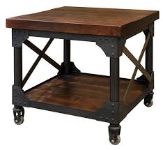 Iron Works End Table End Tables Coffee Table With Wheels Metal Furniture