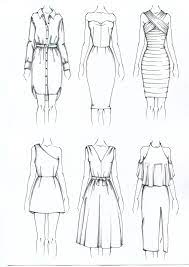 Нарисованные модели платьев