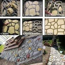 Pathmate Random Stone Mold Concrete Stepping Stone Paver Molds Pathway Maker 20 Patio Stones Outdoor Patio Diy Garden Paving