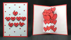 Card making tutorials card making techniques making ideas love pop up cards paper engineering engineering projects art projects how to make creating pop up words with or without tabs tutorial how to make pop up cards tutorial this is lesson 10 in a series of step by step tuto. Diy Valentine Card Pop Up Heart I Love You Card Making Step By Step Homemade Valentine Cards Valentines Cards Valentines Diy