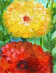 Flowers last a long time, mostly all throughout the warmer months. One Yellow One Red And Orange Flower Shines Painting By Ashleigh Dyan Bayer
